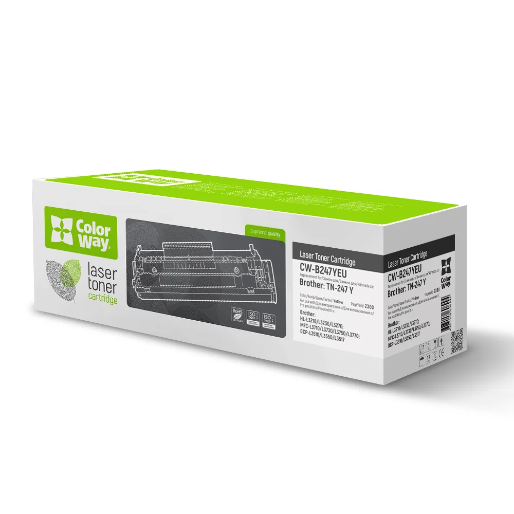 Toner cartridge ColorWay for Brother: TN-247 Y (CW-B247YEU)