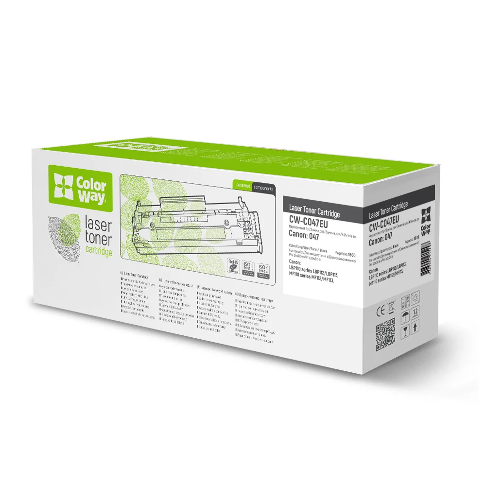 Toner cartridge ColorWay for Canon: 047 Bk (CW-C047EU)