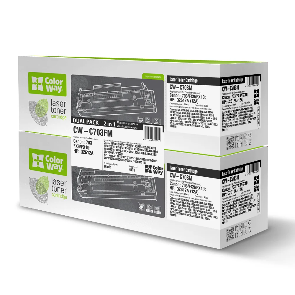 Toner cartridge ColorWay for Canon: 703/FX9/FX10 Dual Pack (CW-C703FM)