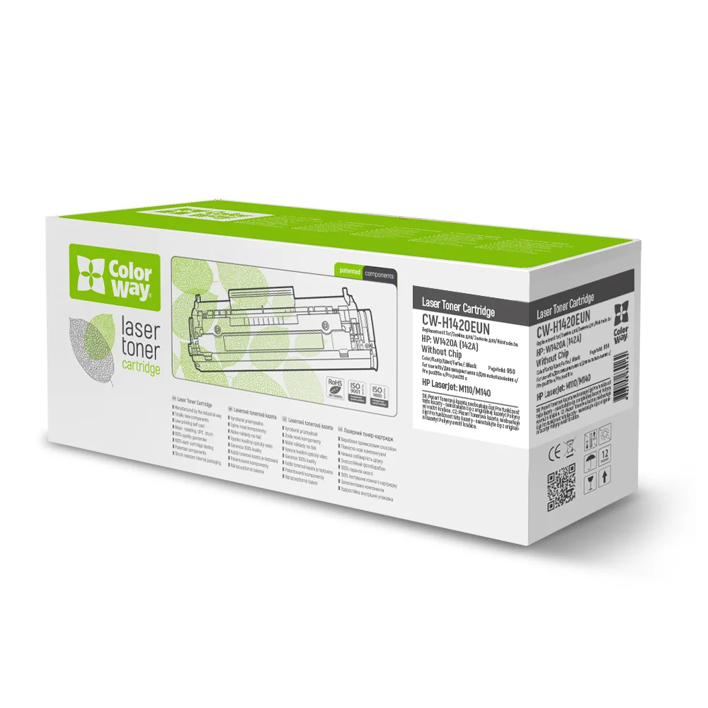 Toner cartridge ColorWay for HP: W1420A (142A) (Without Chip) Bk (CW-H1420EUN)