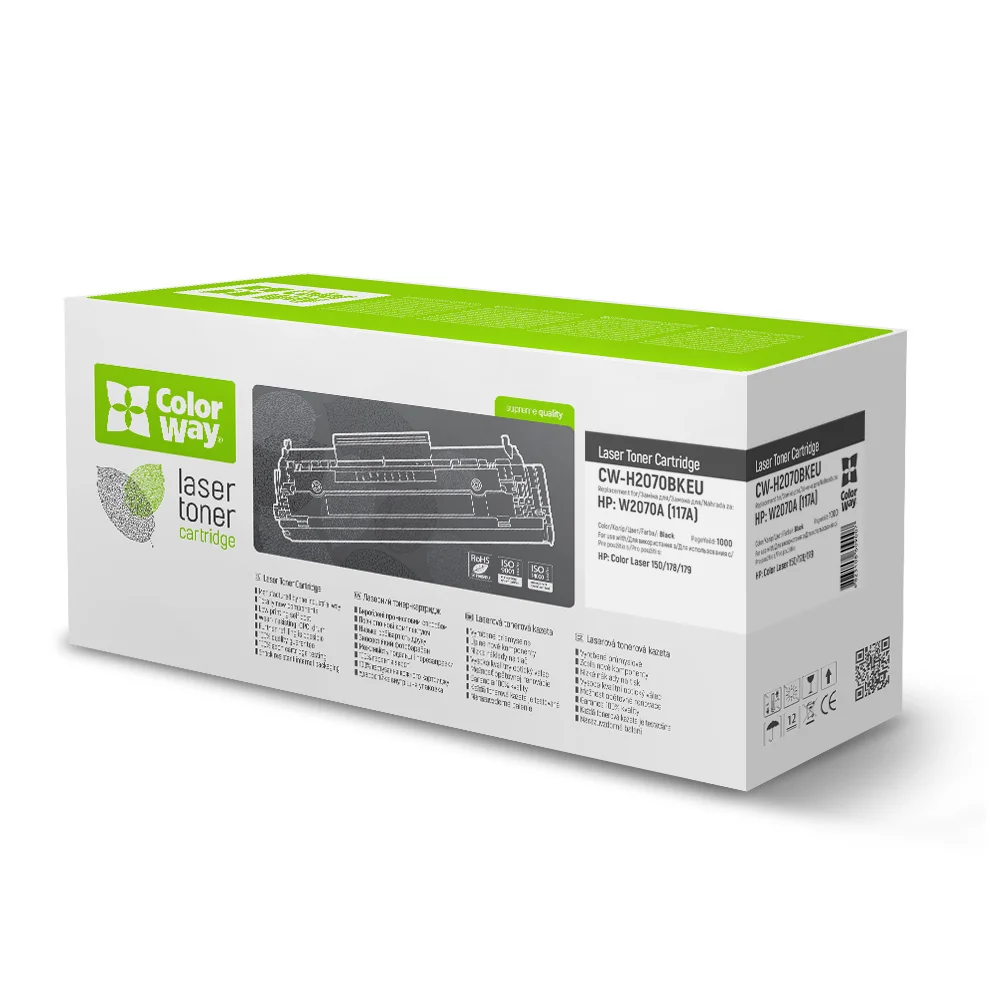 Toner cartridge ColorWay for HP: W2070A (117A) (CW-H2070BKEU)