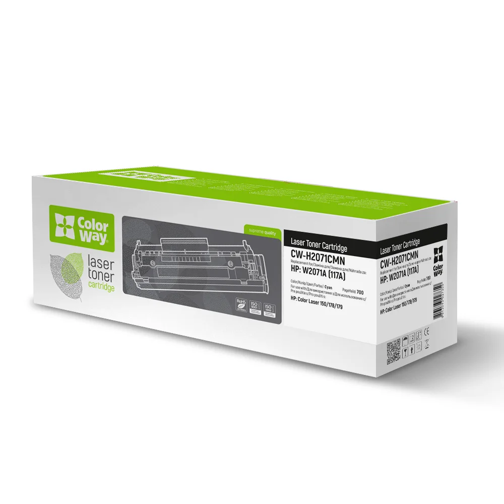 Картридж лазерный ColorWay для HP: W2071A (117A) (without chip) (CW-H2071CMN)