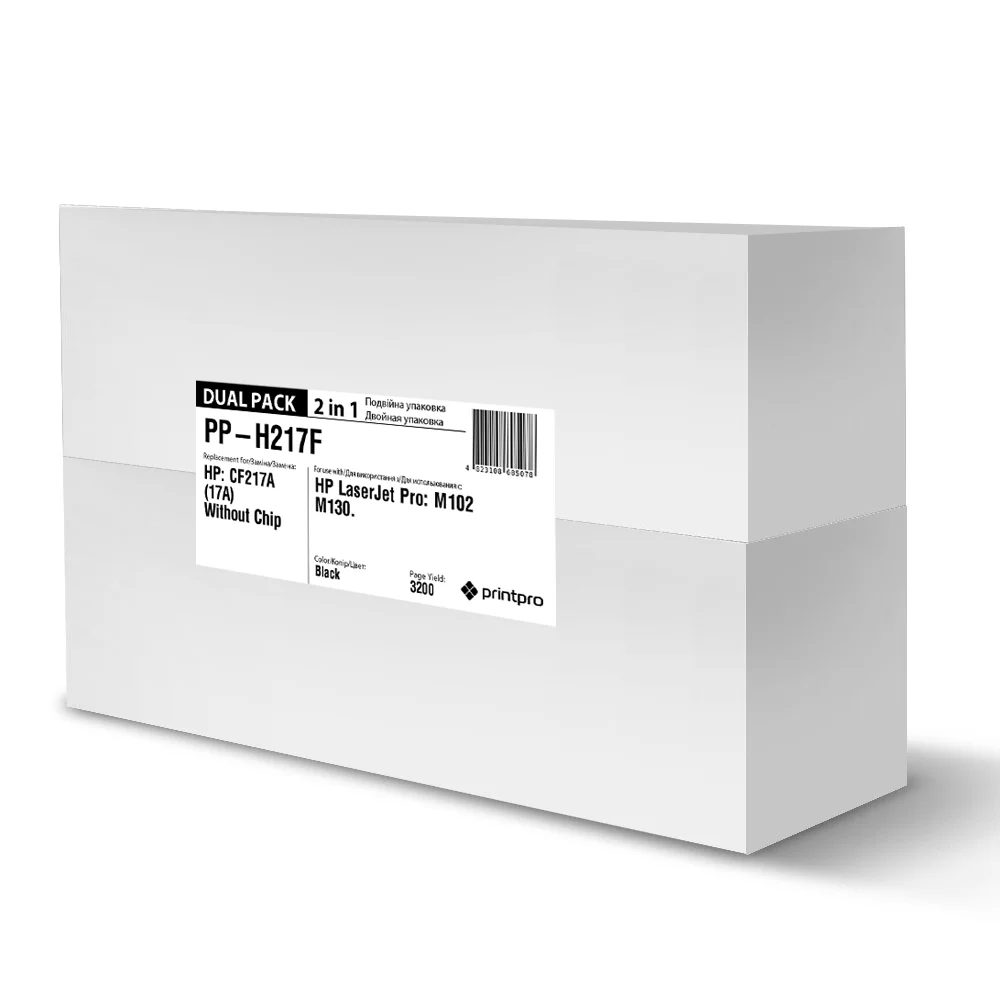 Картридж лазерный PrintPro для HP: CF217A (17A) Dual Pack (PP-H217F)