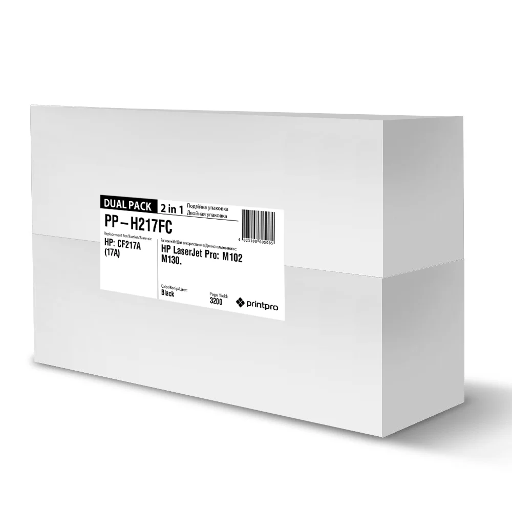 Картридж лазерный PrintPro для HP: CF217A (17A) Dual Pack (PP-H217FC)
