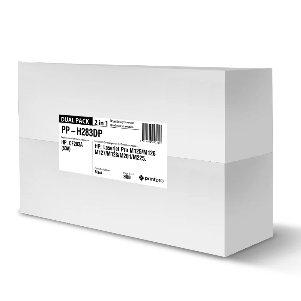 Toner cartridge PrintPro for HP: CF283A Dual Pack (PP-H283DP)