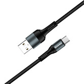 Кабель Colorway USB - Type-C (nylon) 2.4А 1м черный (CW